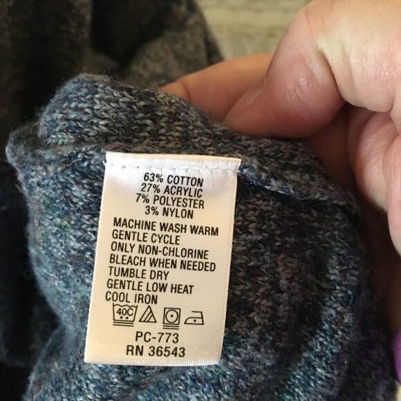 IZOD Blue Heathered Cottage-core Button Cardigan M - Picture 8 of 8